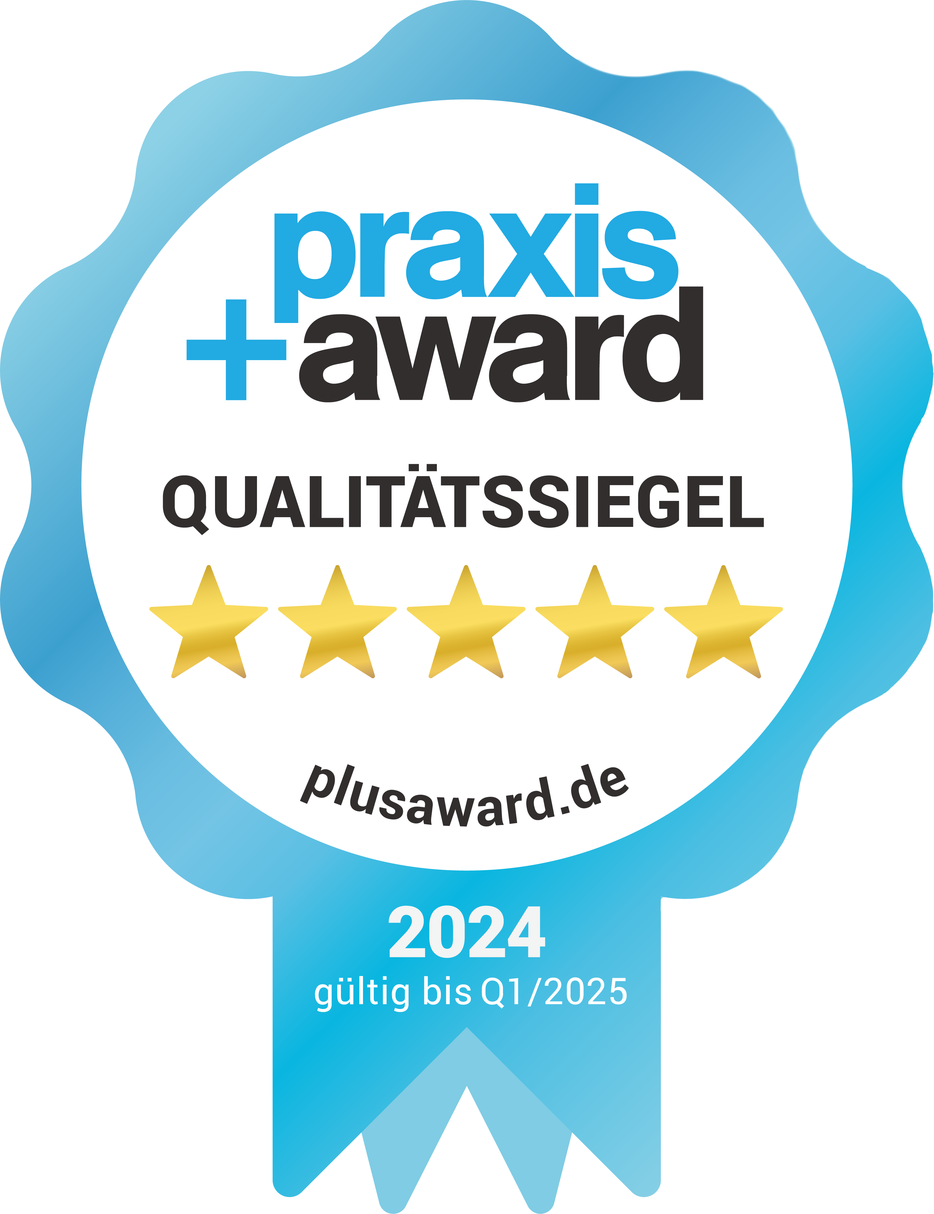 Praxis+Award Qualitätssiegel 2024 - 5 Sterne